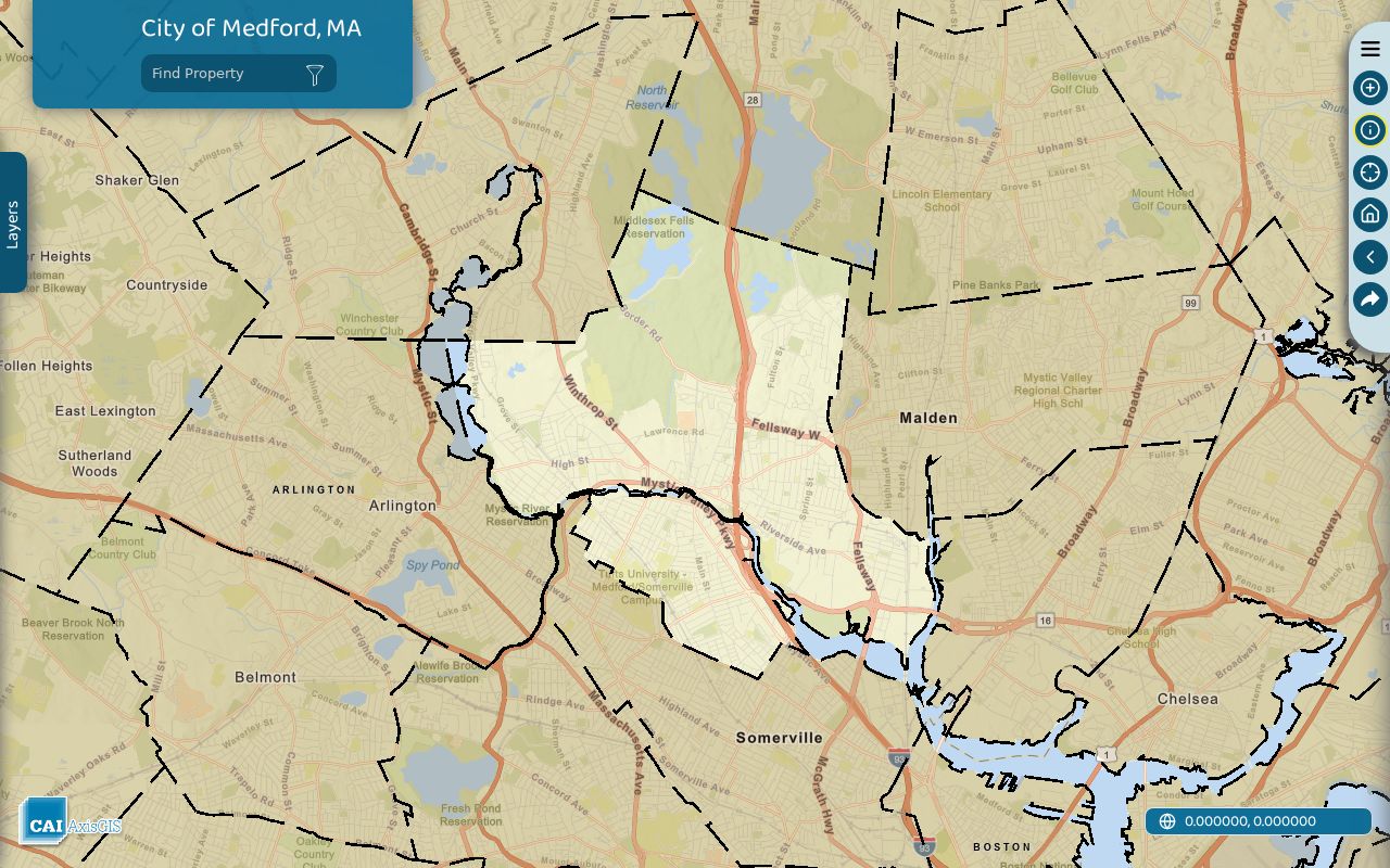 Medford neighbors image of the AxisGIS parcel viewer
